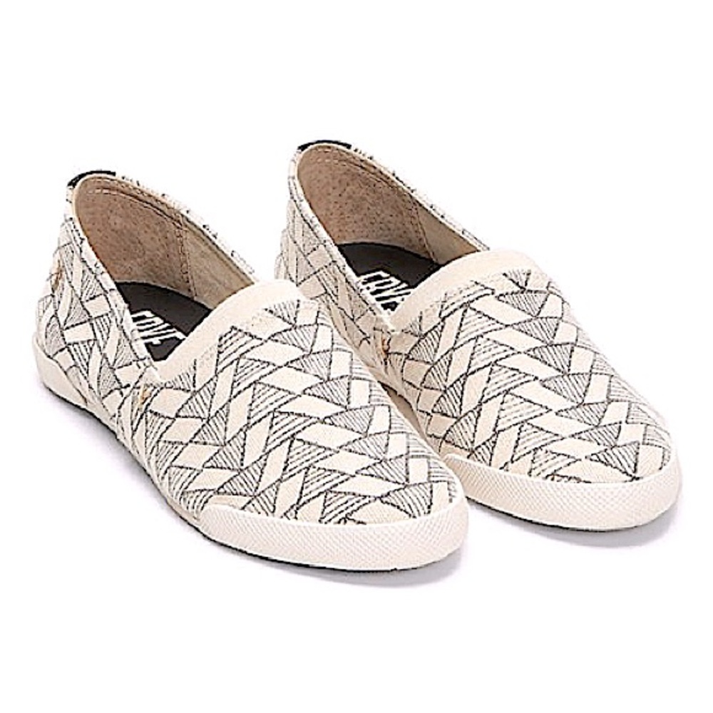 FRYE: Cream Geometric Melanie Canvas Loafer - Women - Size 8 1/2